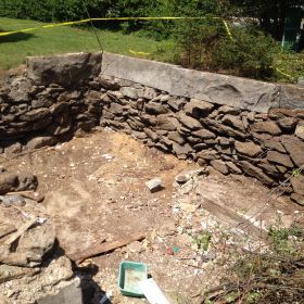 Just the old basement remaining after clean up.