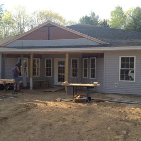 Finishing up the main entrance area.