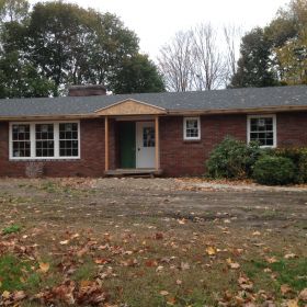 More work completed on the front of the original house.