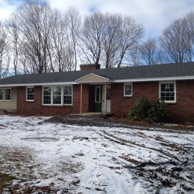 Front view of house from driveway.