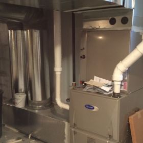 High efficiency furnace installation complete.