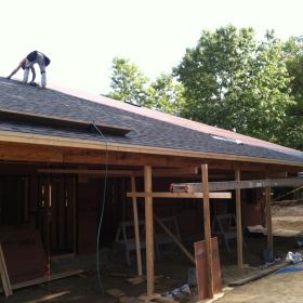 The roof is on at the new group home.