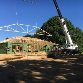 Roof truss installation.