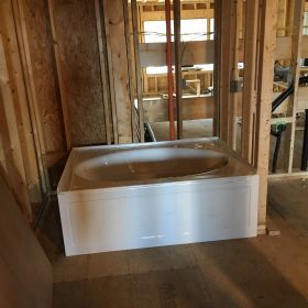 Tub installation.