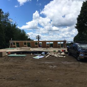 Back wall going up.