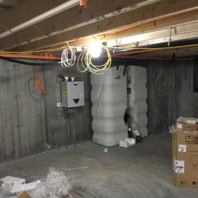 Sprinkler system installation.